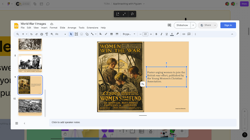 A Google Slides presentation opened in FigJam.