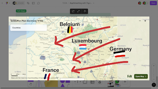 A Felt map displayed in a FigJam.